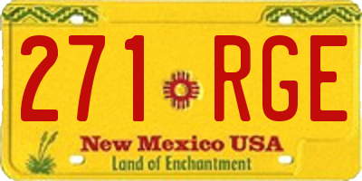 NM license plate 271RGE