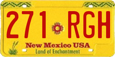 NM license plate 271RGH