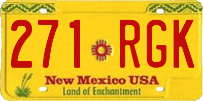 NM license plate 271RGK