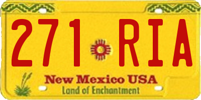 NM license plate 271RIA