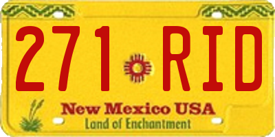NM license plate 271RID