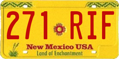 NM license plate 271RIF