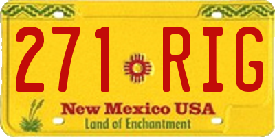 NM license plate 271RIG