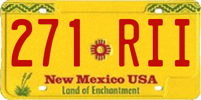 NM license plate 271RII