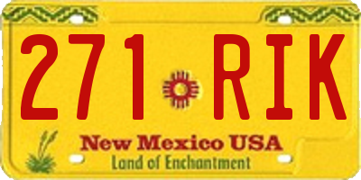 NM license plate 271RIK