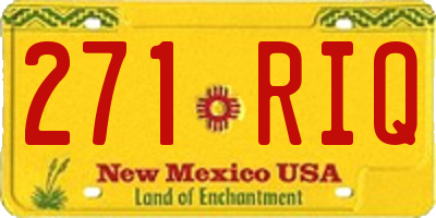 NM license plate 271RIQ
