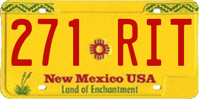 NM license plate 271RIT