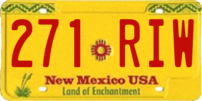 NM license plate 271RIW