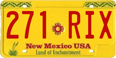 NM license plate 271RIX