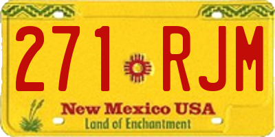 NM license plate 271RJM