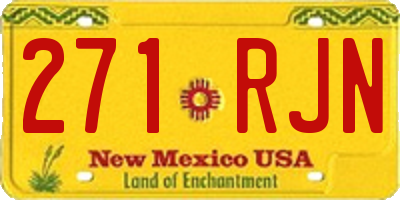 NM license plate 271RJN