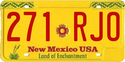 NM license plate 271RJO