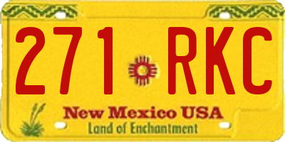 NM license plate 271RKC