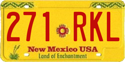 NM license plate 271RKL