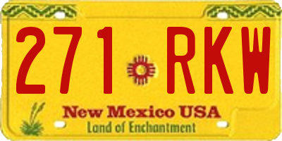 NM license plate 271RKW