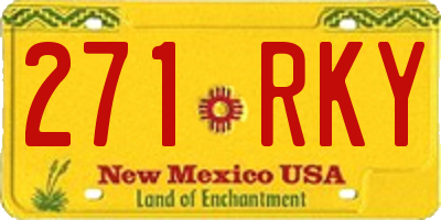 NM license plate 271RKY