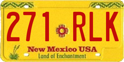 NM license plate 271RLK