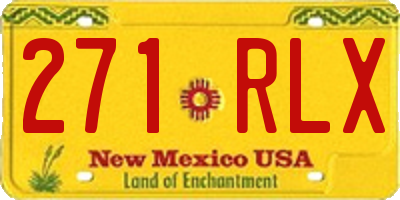 NM license plate 271RLX