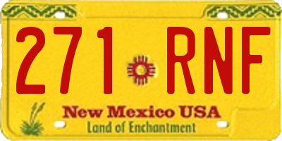 NM license plate 271RNF