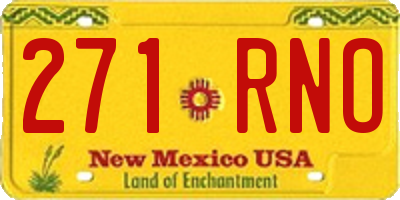 NM license plate 271RNO