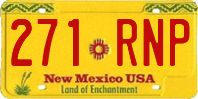NM license plate 271RNP