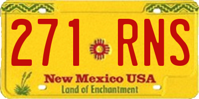 NM license plate 271RNS