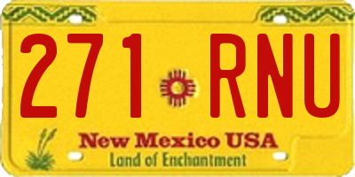 NM license plate 271RNU
