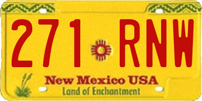 NM license plate 271RNW