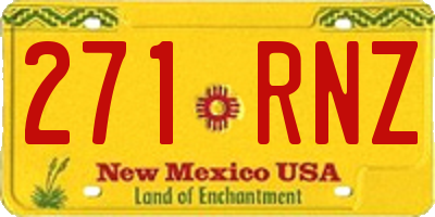 NM license plate 271RNZ