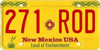 NM license plate 271ROD