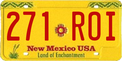 NM license plate 271ROI