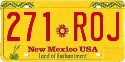 NM license plate 271ROJ