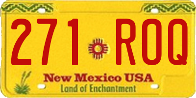 NM license plate 271ROQ