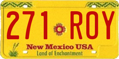 NM license plate 271ROY