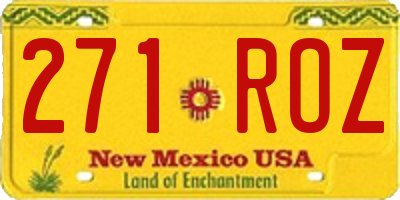 NM license plate 271ROZ