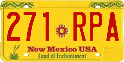 NM license plate 271RPA