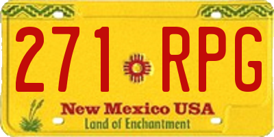 NM license plate 271RPG
