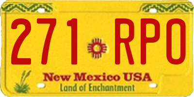 NM license plate 271RPO