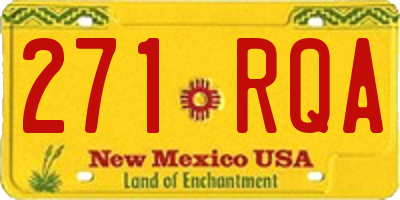 NM license plate 271RQA
