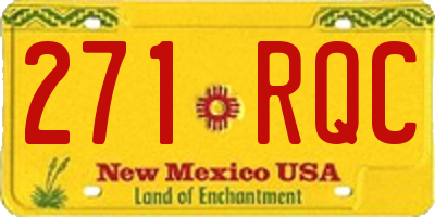 NM license plate 271RQC