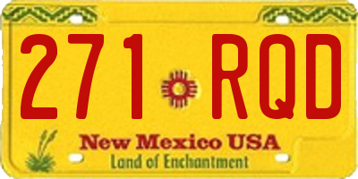 NM license plate 271RQD