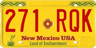 NM license plate 271RQK