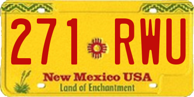 NM license plate 271RWU