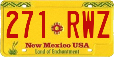 NM license plate 271RWZ