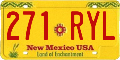 NM license plate 271RYL