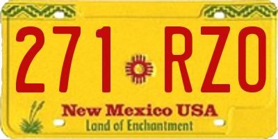 NM license plate 271RZO