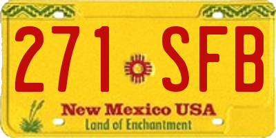 NM license plate 271SFB