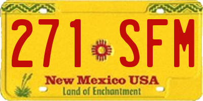 NM license plate 271SFM