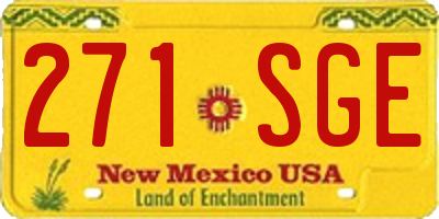 NM license plate 271SGE