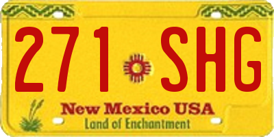 NM license plate 271SHG